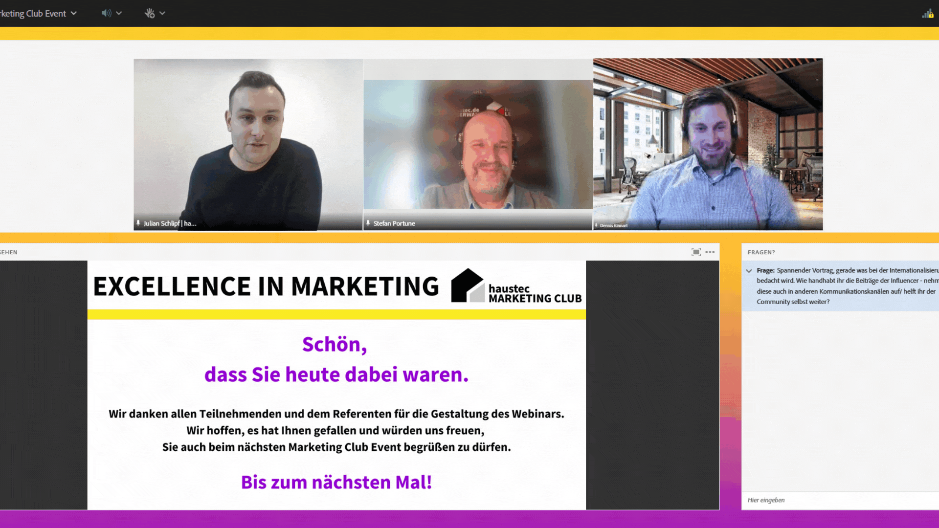 Marketing Club Excellence in Marketing Erster Vortrag2