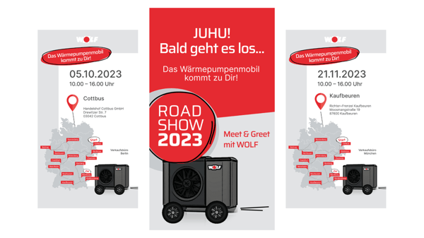 Marketing Club Grafiken-Roadshow WOLF Plakate